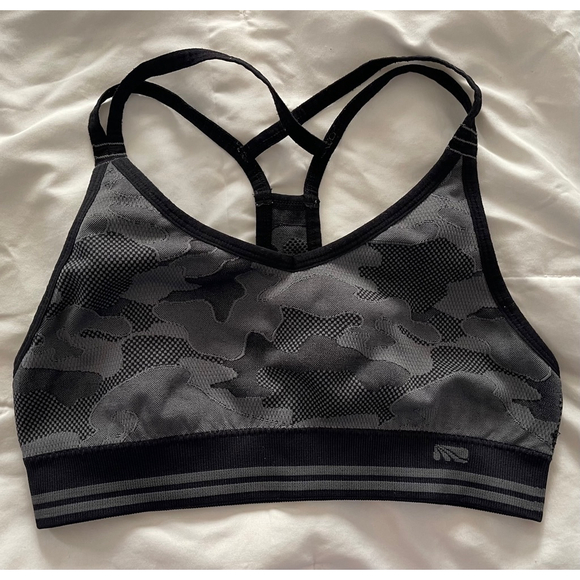 Women's Marika Sports Bra, Size Small, Black & Grey Camo - Picture 1 of 2
